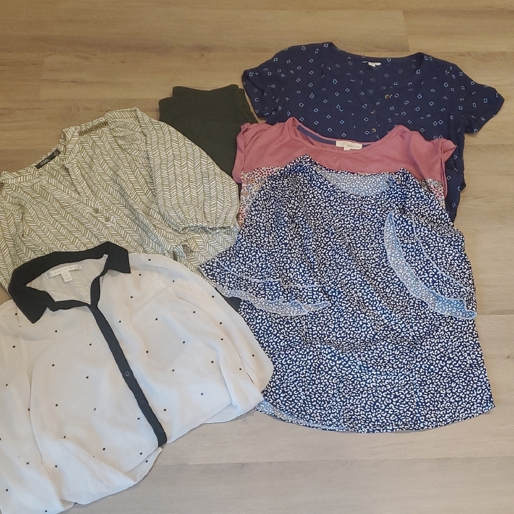 Stylish Blouse Collection - Blue, Pink, White plus green pants